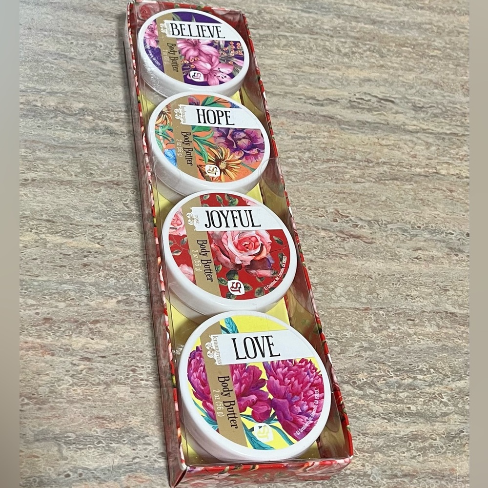 New SJ Creations 4- pack body butter set